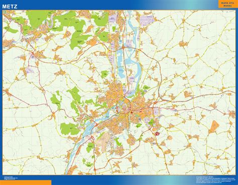 wall map of Metz France | Wall maps of countries of the World