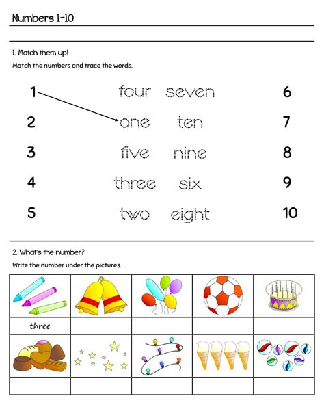 Numbers 1 To 10 Worksheets For Preschool