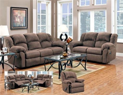 reclining sofa and loveseat set with recliner chair chocolate brown ...