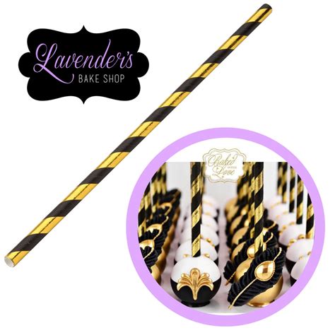 METALLIC Black & Gold Paper Straws – Lavender's Bake Shop