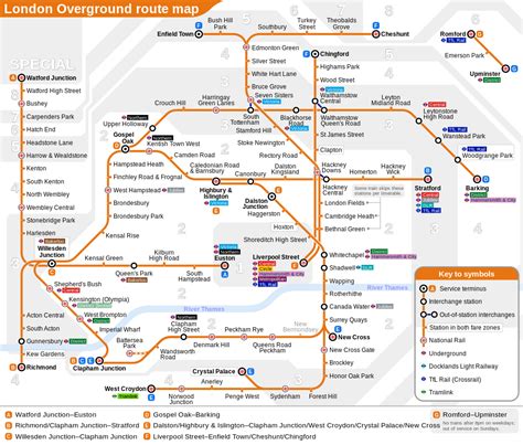 London Overground train / rail maps