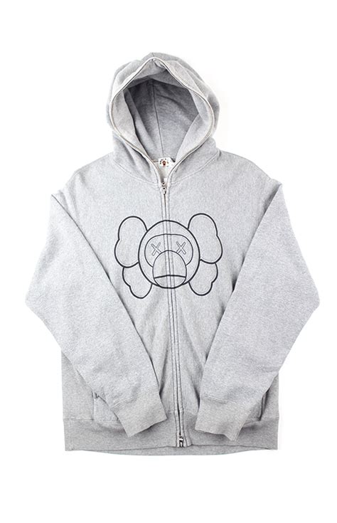 Bape x Kaws Milo Fullzip Hoodie Grey | SaruGeneral