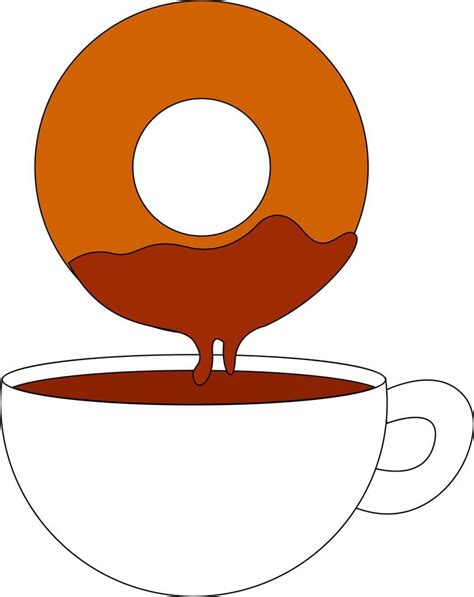 Coffee and donuts, illustration, vector on white background. 13772132 ...