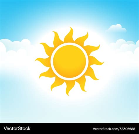 Sky sun summer blue day sunshine Royalty Free Vector Image