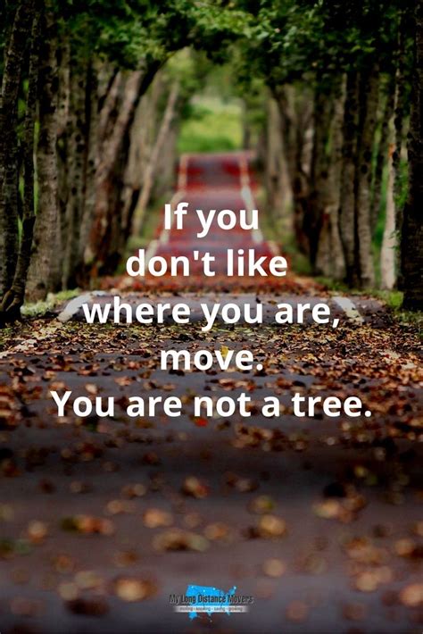 If you don't like where you are, move. You are not a tree. | Quotes ...