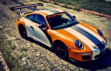 Wallpaper orange, 911, Porsche, Porsche, GT3, orange images for desktop ...