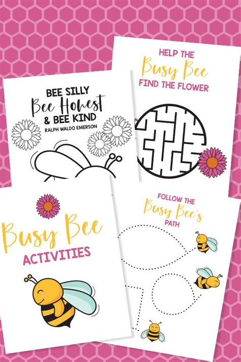 Free Busy Bee Activity Pack Printable for Kids | Bee activities ...