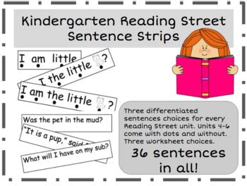 Kindergarten Reading Street Sentence Strips by ABC Kindergarten | TPT