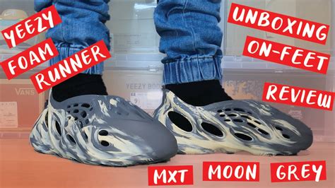 YEEZY FOAM RUNNER MXT MOON GREY UNBOXING ON-FEET, IN DEPTH REVIEW - YouTube