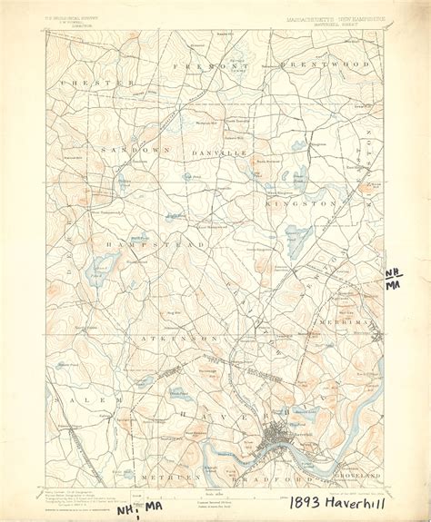 Haverhill, New Hampshire 1893 (1904) USGS Old Topo Map 15x15 NH Quad ...