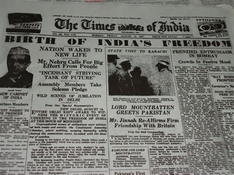 August 15 1947, Newspapers , Indian independence news | Photobundle