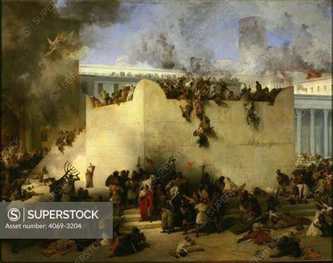 The Destruction of the Temple in Jerusalem, 70 AD, by Roman soldiers ...