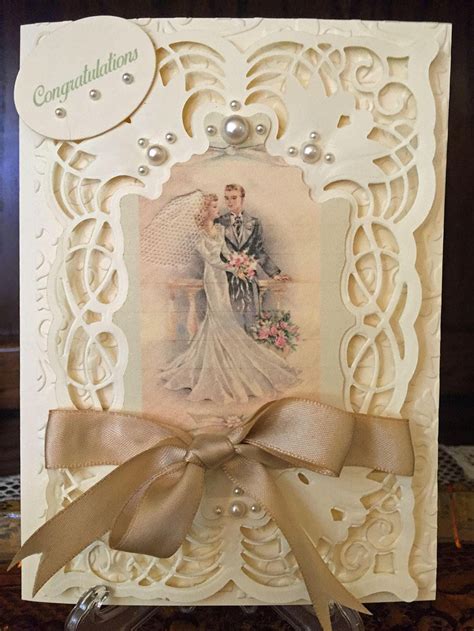 Vintage Style Wedding Card for Bride and Groom - Etsy UK | Wedding ...