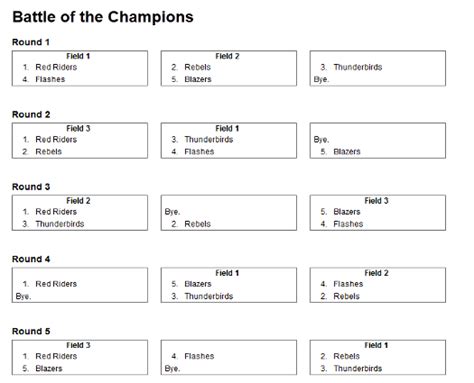 Round Robin Generator - Create Round Robin Tournaments