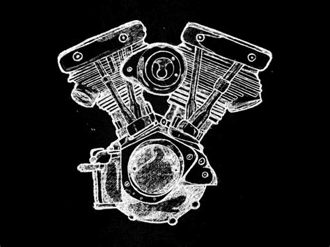 Harley Davidson, Shovelhead Engine. by WEIRDFACE BRAND on Dribbble