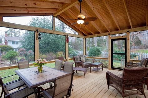 Screened In Porch Plans - Square Kitchen Layout