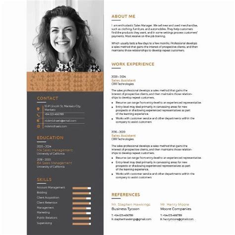 One Page Resume Template Free Unique 41 E Page Resume Templates Free ...