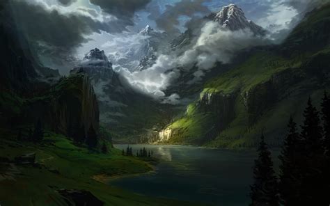 Download wallpaper 3840x2400 fantasy. nature, river, mountains 4k ...