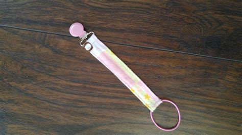 Pink and Yellow Pacifier Clip - Etsy