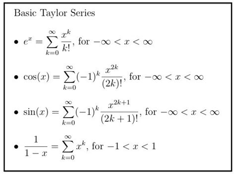 Solved Use this list of Basic Taylor Series to find the | Chegg.com