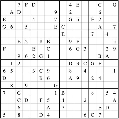 Free Printable Sudoku 16x16 Numbers - Printable Word Searches