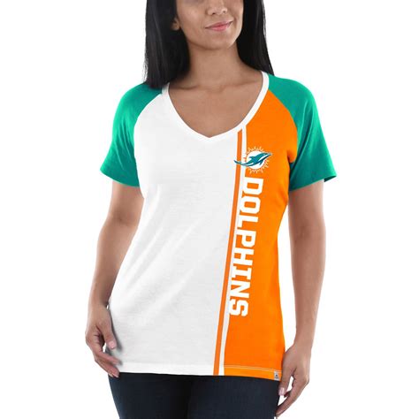 Miami Dolphins Majestic Women's The Highlight V-Neck T-Shirt - White ...