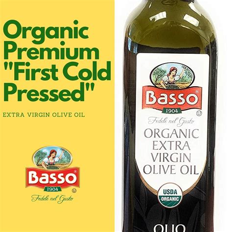 Basso ORGANIC | Premium "First Cold Pressed" Extra Virgin Olive Oil 16 ...