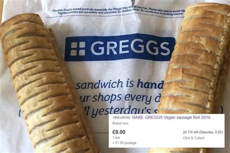 Two-day old Greggs vegan sausage rolls are being offered for £8 on eBay ...