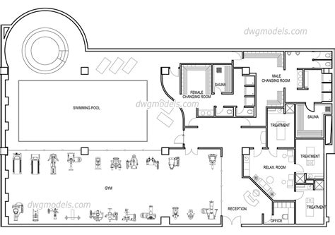 Gym scheme 1 DWG, free CAD Blocks download