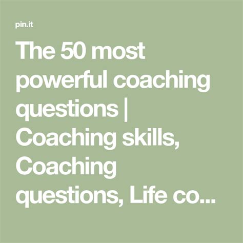 The 50 most powerful coaching questions | Coaching skills, Coaching ...