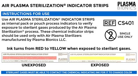 Chemical Indicator Strips – Box of 250 – Plasma Bionics LLC