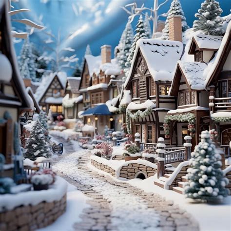 Premium AI Image | snowy christmas village