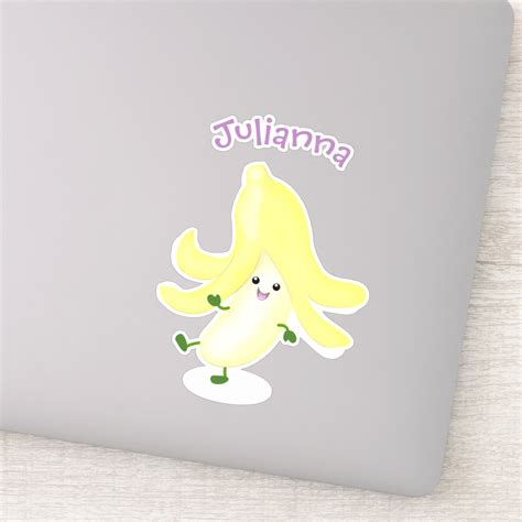 Cute kawaii banana cartoon sticker | Zazzle