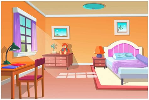 Premium Vector | Graphic of cartoon bedroom.