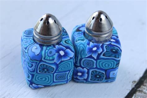 Blue Mini Unique Salt and Pepper Shakers Set - Etsy Israel