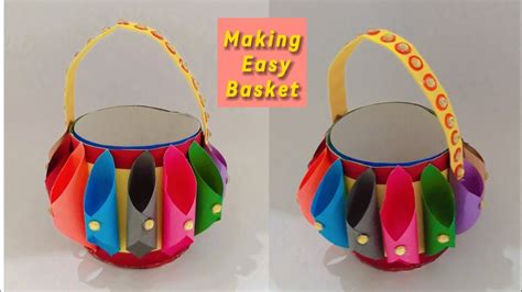 Beautiful basket making with paper 🧺 ️ | Basket decorations Ideas 😍 ...