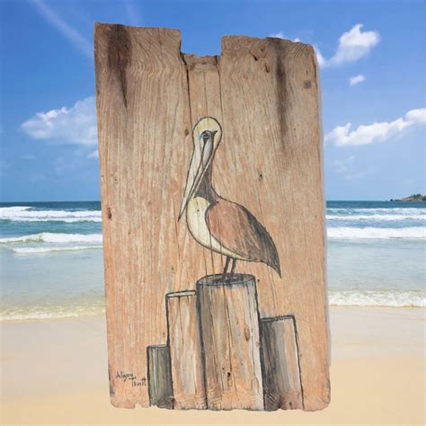 Coastal Art Driftwood Wall Art | Coastal art, Beach scene painting ...