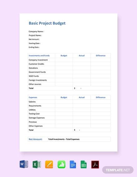 17+ Project Budget Templates - Docs, PDF, Excel | Free & Premium Templates