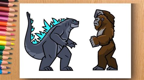 Drawing King Kong vs Godzilla very easy | King kong vs godzilla, King ...