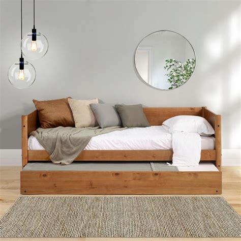 Camaflexi Mid-Century Castanho Twin Size Daybed with Twin Size Trundle ...