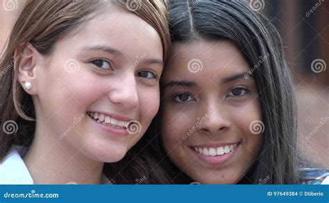 Smiling Faces Happy Teen Girls Stock Photo - Image of funny, emote ...