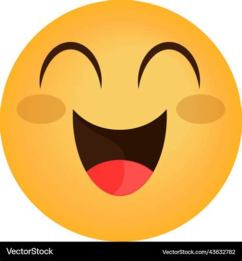 Excited emoji happy Royalty Free Vector Image - VectorStock