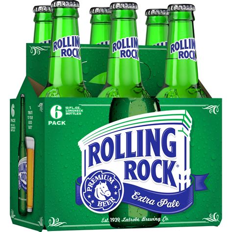 Rolling Rock Premium Extra Pale Beer 6 pk Bottles - Shop Beer at H-E-B