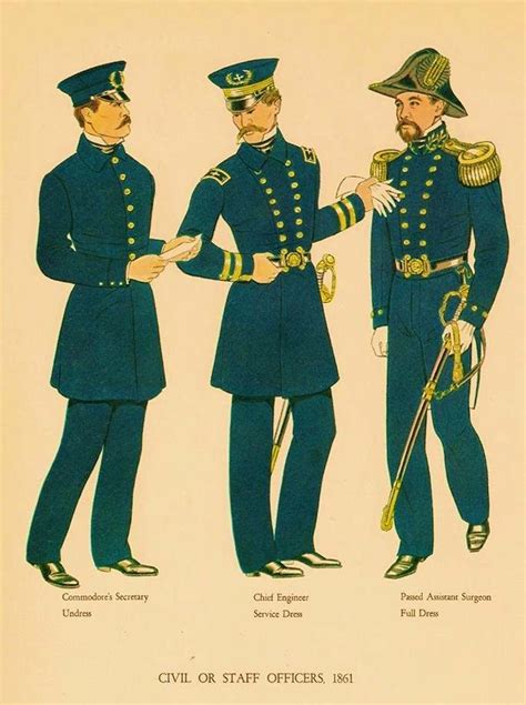 US Navy Civil or Staff Officers - 1861 | Esercito americano, Esercito