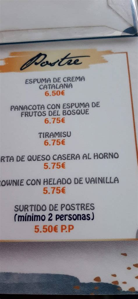 Menu at Cafe La Ola, Puerto del Carmen, Av. de las Playas