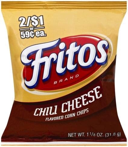 Fritos Chili Cheese Flavored Corn Chips - 1.125 oz, Nutrition ...