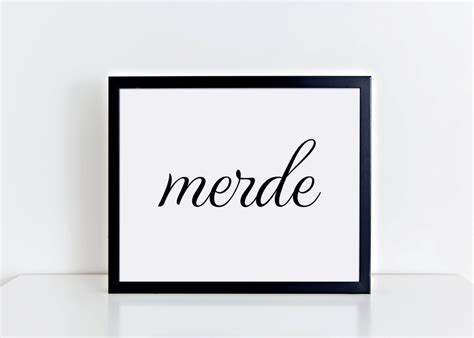 Funny Prints Merde Sign Funny Wall Art Funny Wall Decor - Etsy