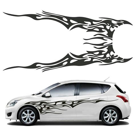 Schwarze Auto Decal Vinyl Grafik Zwei Seitenaufkleber Körper Decals ...