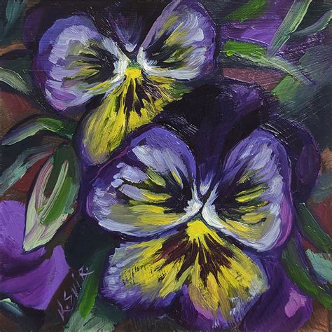 Pansy Painting Flower Original Art Pansies Wall Art Floral | Etsy in ...