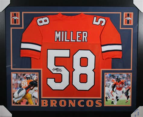 Von Miller Autographed Denver Broncos Framed Color Rush XL Jersey JSA ...